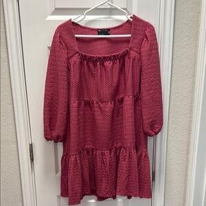 ASOS Women’s Textured Dark Pink Long Sleeve Swing Dress NEVER WORN